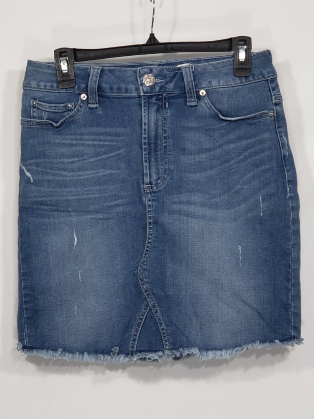Seven 7  Denim Mini Skirt  Women's Size 4  Raw Hem Distressed